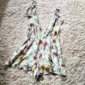 Whimsical Feminine Floral Delicate Boho Goddess Romper Womens L Ethereal Pixie